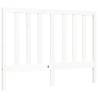 Elegant White Bed Frame with Headboard - 140x200 cm Solid Wood