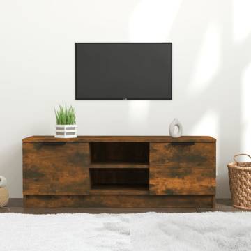 Stylish Smoked Oak TV Cabinet - 102x35x36.5 cm