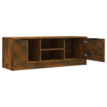 Stylish Smoked Oak TV Cabinet - 102x35x36.5 cm