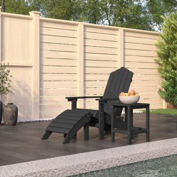 Garden Adirondack Chair Set - HDPE Anthracite Comfort