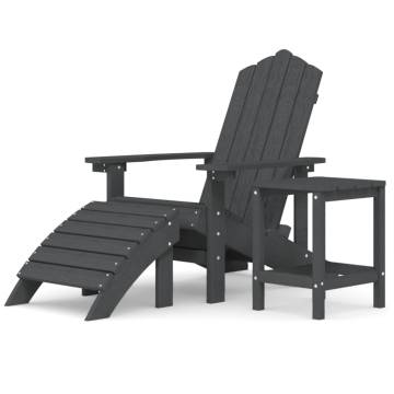 Garden Adirondack Chair Set - HDPE Anthracite Comfort