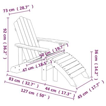 Garden Adirondack Chair Set - HDPE Anthracite Comfort