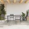 5 Piece Garden Dining Set Grey Poly Rattan Colour grey Size 160 cm table length Number of 4 