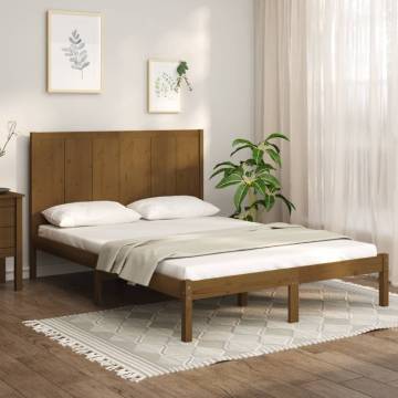 Honey Brown Solid Wood Bed Frame 120x200 cm - HipoMarket