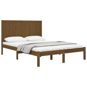 Honey Brown Solid Wood Bed Frame 120x200 cm - HipoMarket