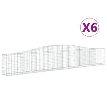 Arched Gabion Baskets 6 pcs - Durable Garden Barriers