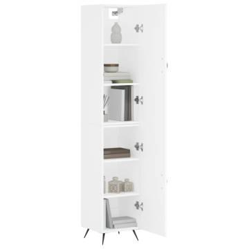 Elegant Highboard in White - 34.5x34x180 cm Engineered Wood