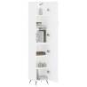 Elegant Highboard in White - 34.5x34x180 cm Engineered Wood