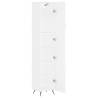 Elegant Highboard in White - 34.5x34x180 cm Engineered Wood