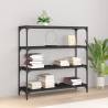 Book Cabinet Black 100x33x100 cm Engineered Wood and Steel Colour black Quantity in Package 1 Height 100 cm Width 