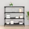 Stylish Black Book Cabinet - 100x33x100 cm | HipoMarket