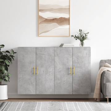 Wall Mounted Cabinets 2 pcs Concrete Grey | Hipomarket