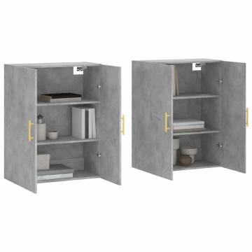 Wall Mounted Cabinets 2 pcs Concrete Grey | Hipomarket