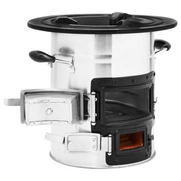 Camping Wood Stove - Stainless Steel - 51.5x35 cm