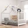 Kids Bed Frame White Solid Pine Wood 70x140 cm Colour white Size 70 x 140 cm 