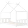 Kids Bed Frame White Solid Pine Wood 70x140 cm | Hipomarket