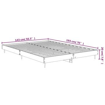 Bed Frame Smoked Oak 140x190 cm - Stylish & Durable Design