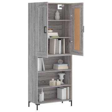 Stylish Highboard Grey Sonoma - 69.5x34x180 cm