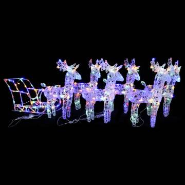 Reindeers & Sleigh Christmas Decoration - 320 LEDs Acrylic