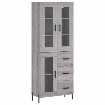 Stylish Highboard Grey Sonoma - 69.5x34x180 cm | HipoMarket