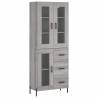 Stylish Highboard Grey Sonoma - 69.5x34x180 cm | HipoMarket