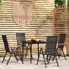 5 Piece Garden Dining Set Black Size 80 cm table length Number of 4 