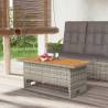 Garden Table Grey - Solid Wood & Poly Rattan | HipoMarket