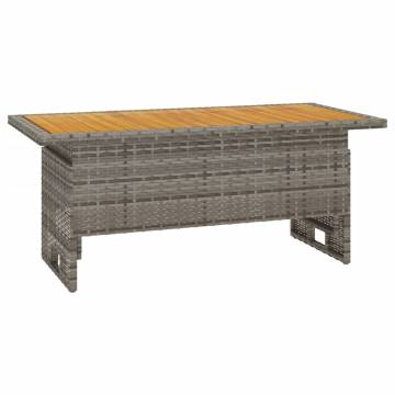 Garden Table Grey - Solid Wood & Poly Rattan | HipoMarket