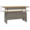 Garden Table Grey - Solid Wood & Poly Rattan | HipoMarket