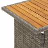 Garden Table Grey - Solid Wood & Poly Rattan | HipoMarket