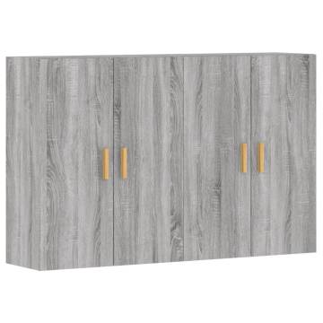 Grey Sonoma Wall Mounted Cabinets - 2 pcs | HipoMarket UK