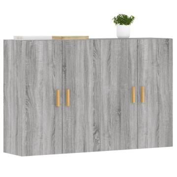 Grey Sonoma Wall Mounted Cabinets - 2 pcs | HipoMarket UK