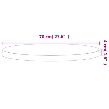 Round Solid Wood Beech Table Top Ø70x4 cm | Hipomarket