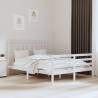 Bed Frame White Solid Wood 150x200 cm King Size Colour white Size 150 x 200 cm 