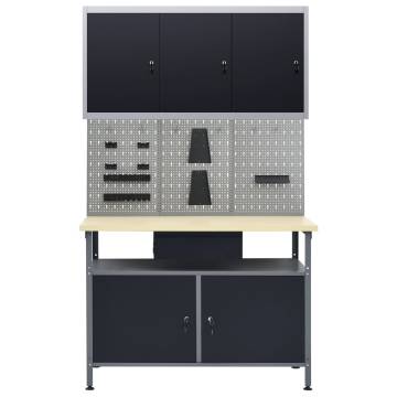 Workbench with Wall Panels & Cabinet - Heavy-Duty Storage Solution