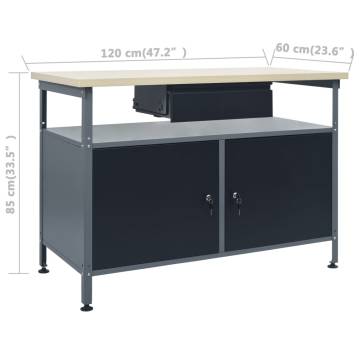 Workbench with Wall Panels & Cabinet - Heavy-Duty Storage Solution