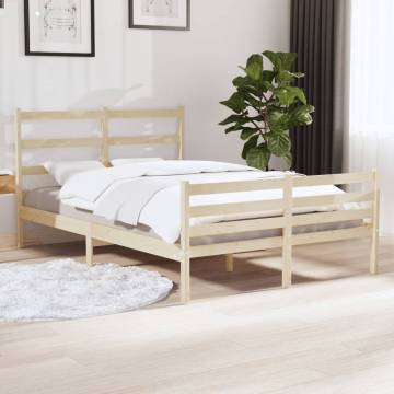 Solid Wood Pine Bed Frame 140x190 cm - Classic & Durable