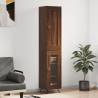 Highboard Brown Oak 34.5x34x180 cm Engineered Wood Colour brown oak Quantity in Package 1 Model 1 glass door 