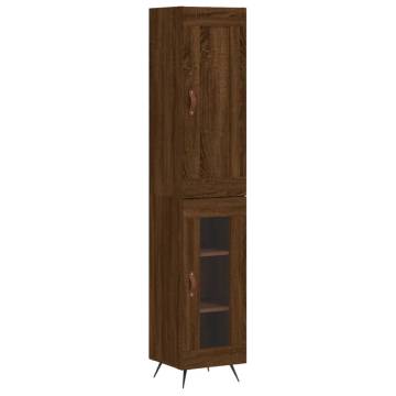 Stylish Highboard in Brown Oak - Engineered Wood | HiPoMarket