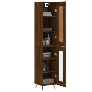 Stylish Highboard in Brown Oak - Engineered Wood | HiPoMarket