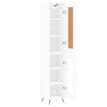 Stylish Highboard White 34.5x34x180 cm - Durable Engineered Wood