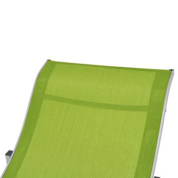 Folding Sun Loungers 2 pcs - Green Textilene | Hipomarket