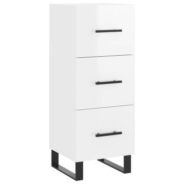 Stylish Highboard High Gloss White - 34.5x34x180 cm