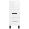 Stylish Highboard High Gloss White - 34.5x34x180 cm