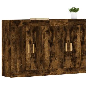 Wall Mounted Cabinets 2 pcs | Smoked Oak Engineered Wood