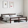 Bed Frame Dark Brown Solid Pinewood 160x200 cm Colour dark brown Size 160 x 200 cm 