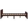 Durable Dark Brown Pinewood Bed Frame 160x200 cm - Modern Design