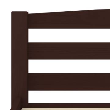 Durable Dark Brown Pinewood Bed Frame 160x200 cm - Modern Design