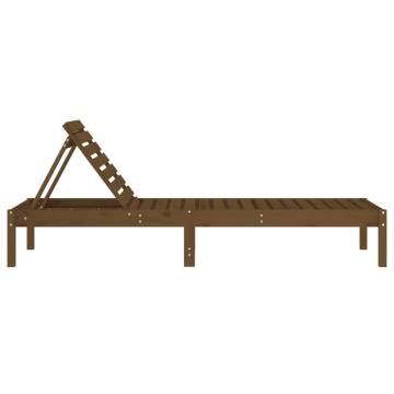 Sun Loungers 2 pcs Honey Brown | Solid Pine Wood Outdoor