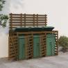 Triple Wheelie Bin Storage Honey Brown Solid Wood Pine Colour honey brown pine Number of bins 1 